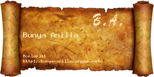 Bunya Anilla névjegykártya
